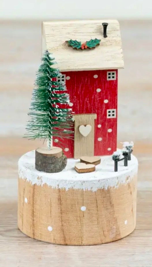 Rustic Red Christmas Holly House Decoration