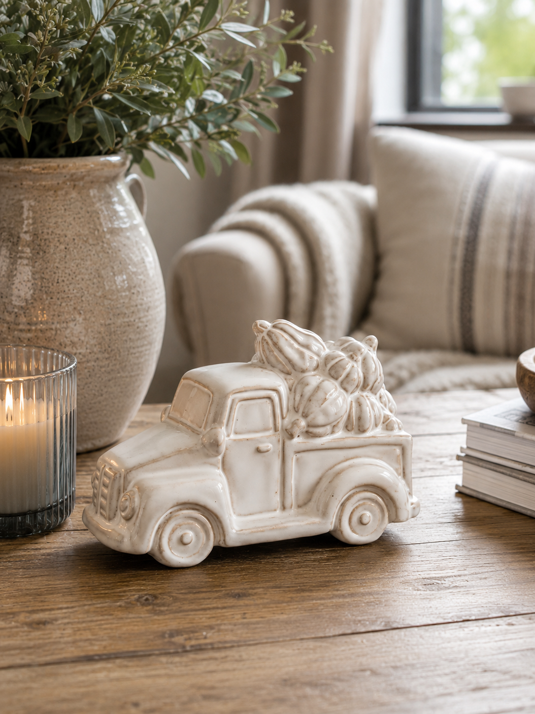 Ceramic Pumpkin Truck – Autumn Home Decor