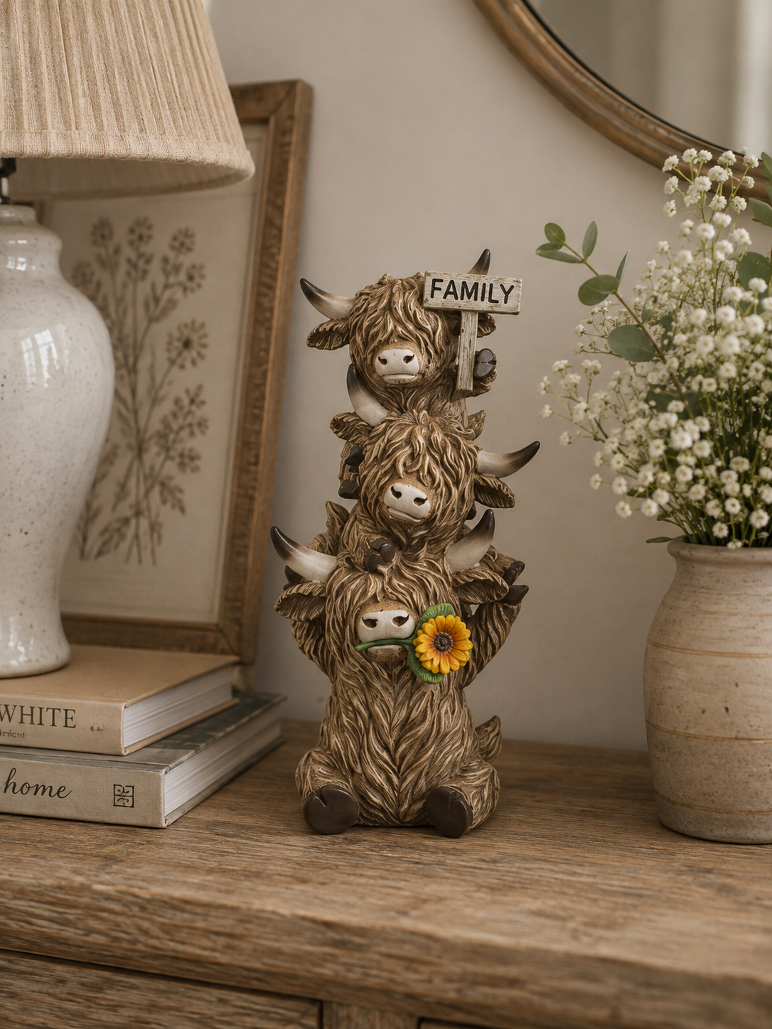 Highland Cow Family Plaque Ornament – 32.5cm