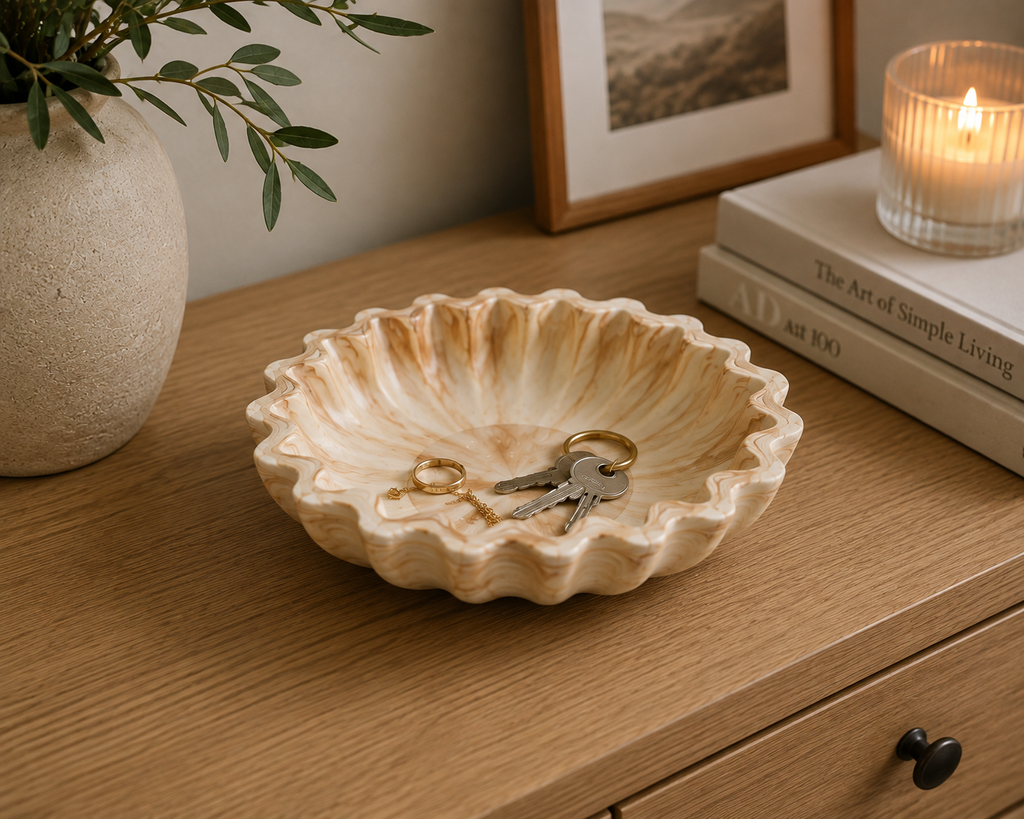 Marbled Wavy Edge Decorative Bowl