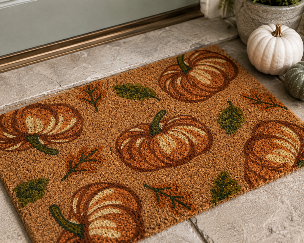 Autumn Pumpkin Coir Doormat – 45 × 75cm