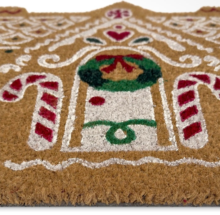 Gingerbread Cottage Christmas Coir Doormat
