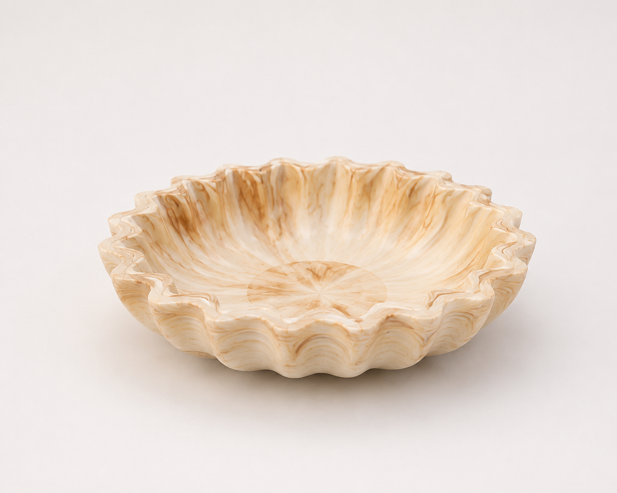 Marbled Wavy Edge Decorative Bowl
