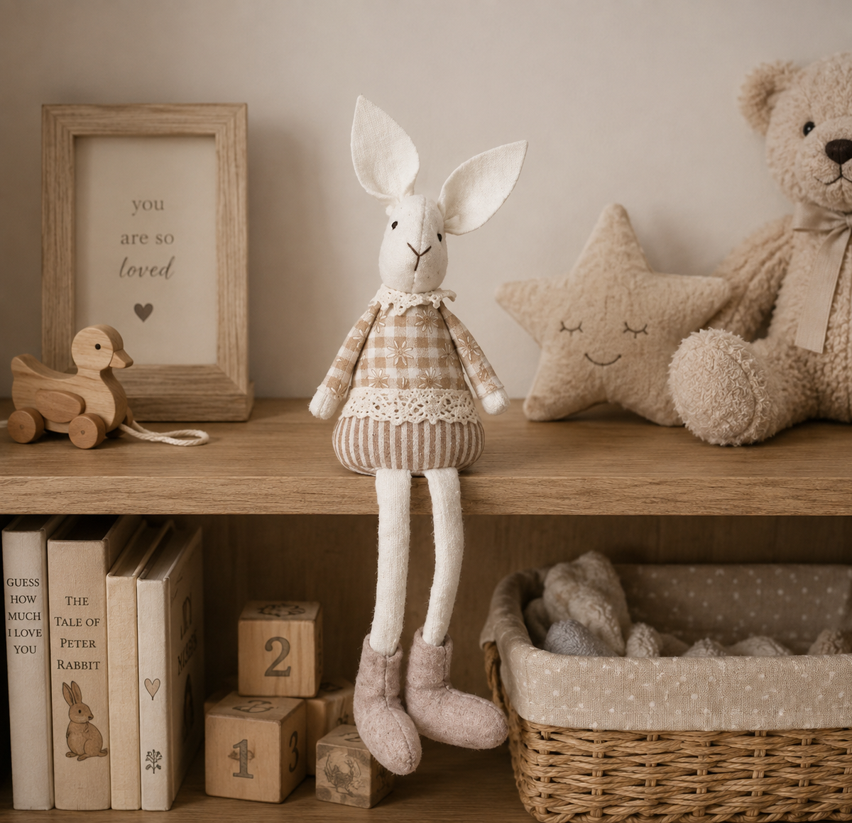Luna Natural Fabric Rabbit – 18cm