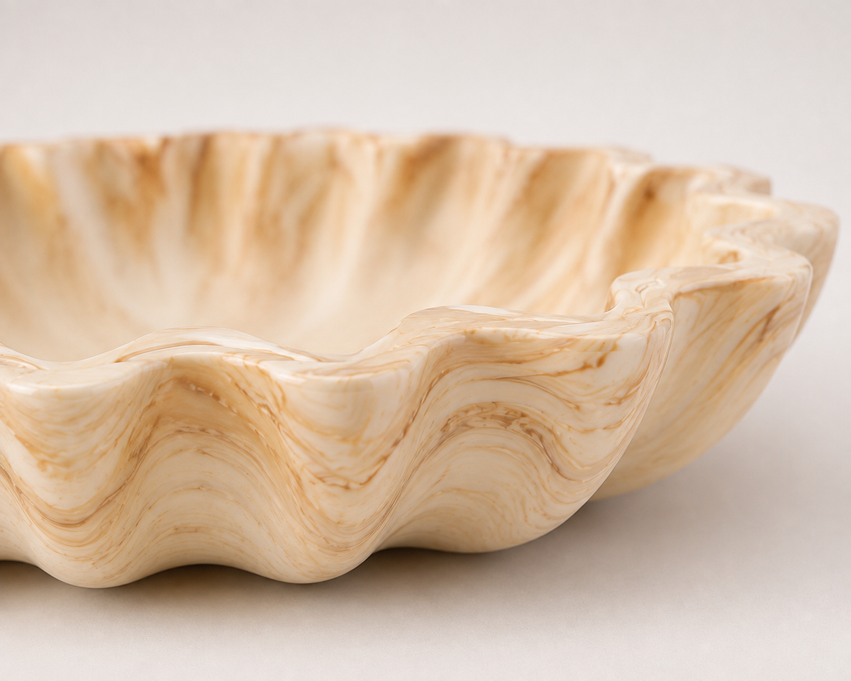 Marbled Wavy Edge Decorative Bowl