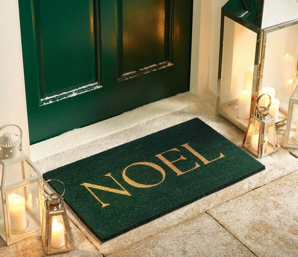 Noel Dark Green Christmas Coir Doormat