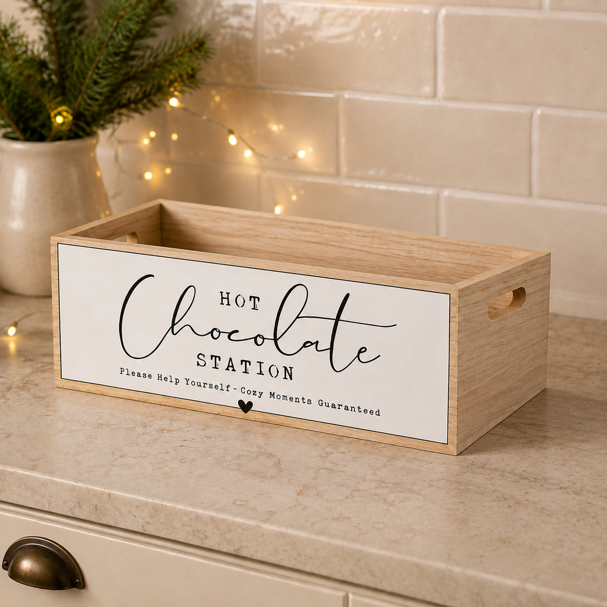 Wooden Hot Chocolate Station Crate – 24cm