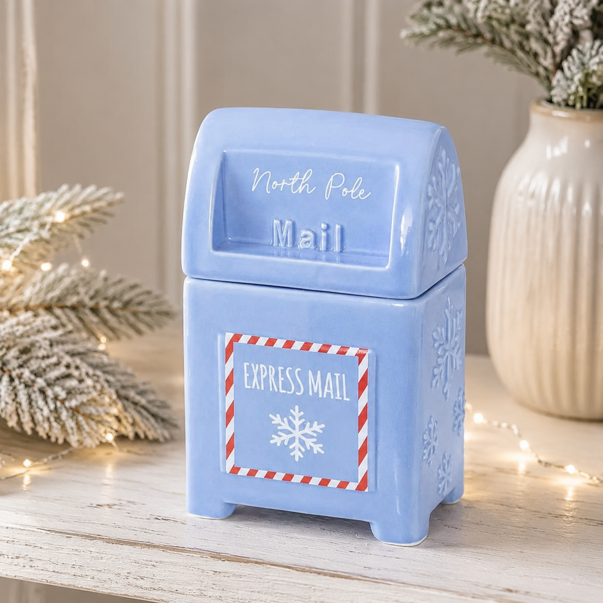 Blue North Pole Postbox Christmas Oil Burner