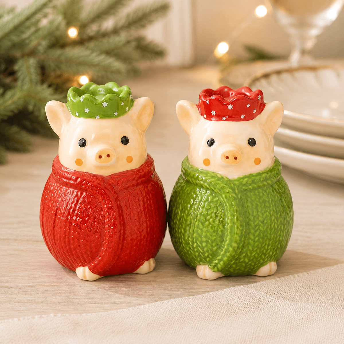Pigs in Blankets Christmas Salt & Pepper Shakers
