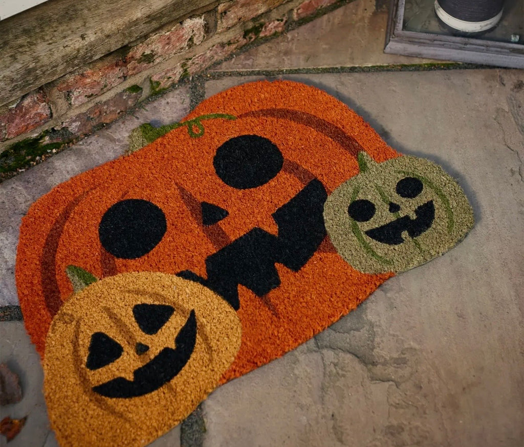 Pumpkin Family Halloween Coir Doormat – 45 × 75cm