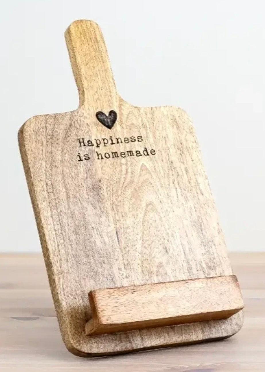 Happiness Is Homemade – Rustic Recipe Board With Stand, 27cm