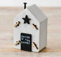 Enter If You Dare! Mini Halloween Wooden House – White/ Black 7.5cm